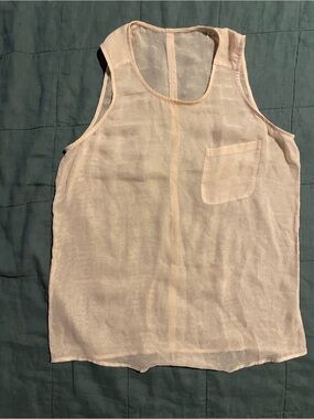 Sheer Blush Silky Tank Top - S